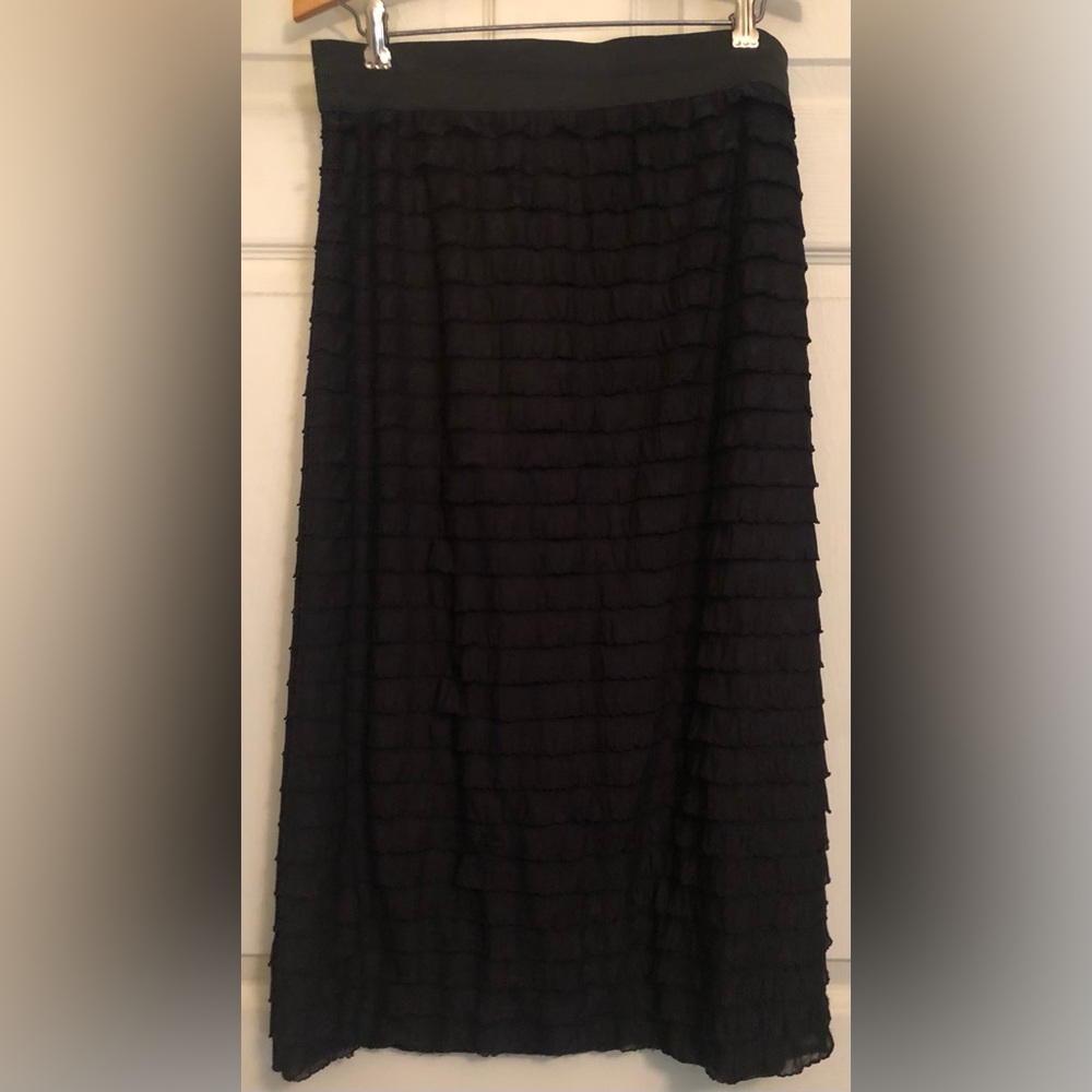 NEW Lavish Black Ruffled Skirt L Made in the U.S.A.
